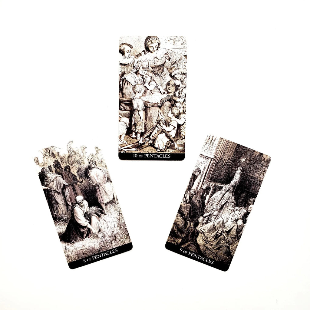 🎴Gustave Doré Tarot Deck – 78-Card Black & White Masterpiece for Spiritual Divination and Fun Family Board Game
