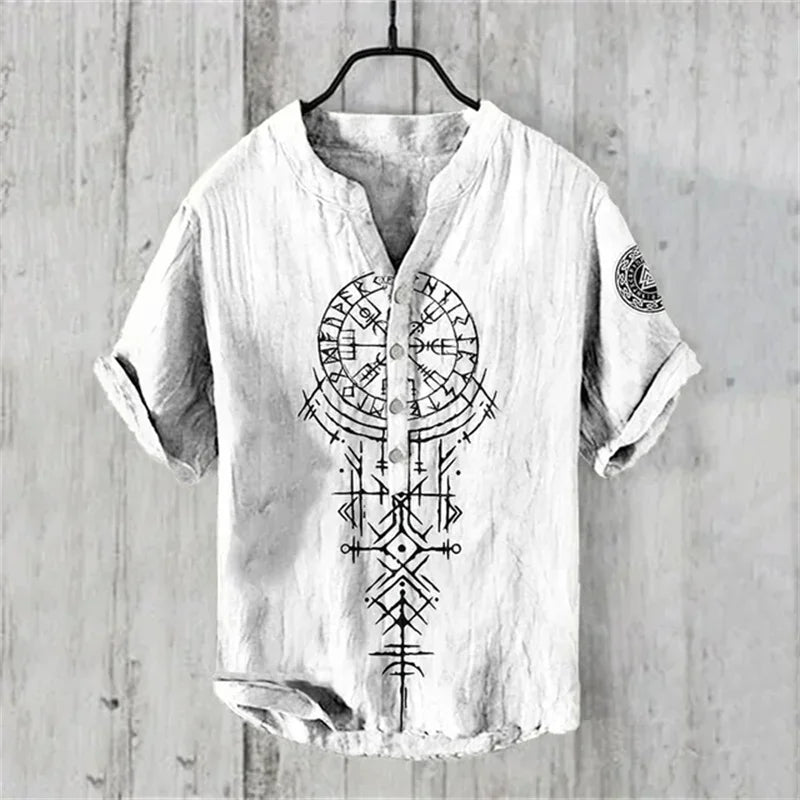 🎨 The Pure Linen Art Edition: Premium Men’s 100% Organic Linen Shirt – High-Definition Digital Art Print, Ultra-Breathable Natural Fiber, and Sophisticated Modern-Fit Summer Button-Down SW896