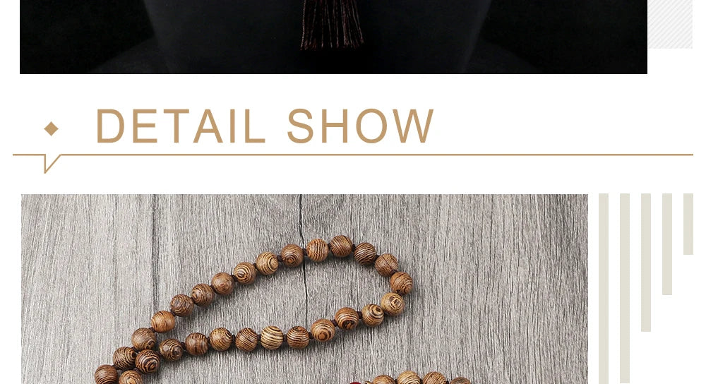 🌳 7 Chakra Wooden Japamala Necklace: Vintage Tree of Life 108 Bead Mala – Meditation, Yoga & Prayer Rosary with Healing Tassel