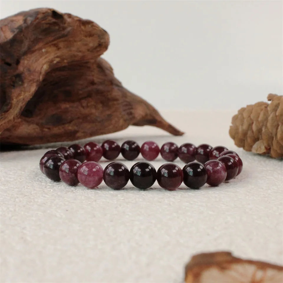 ✨ Garnet Stone Beaded Bracelet for Women – 8mm Natural Stone Jewelry – Elegant and Energizing