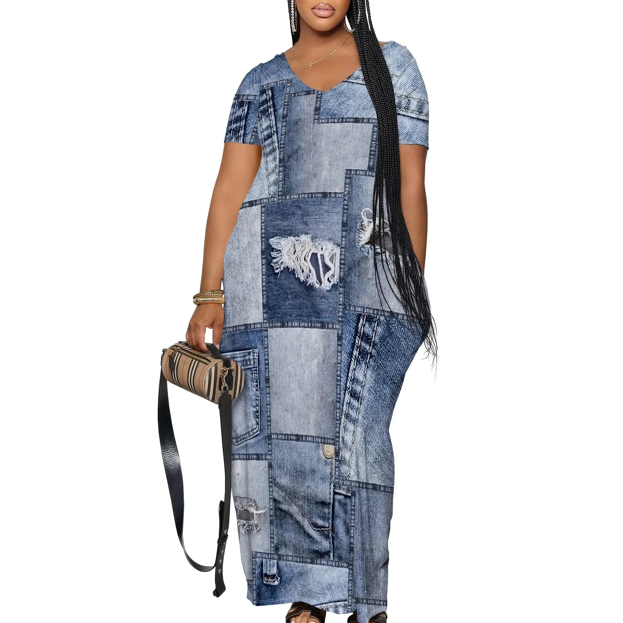 Women's Maxi Beach Dress with Pockets - Casual Summer Sundress