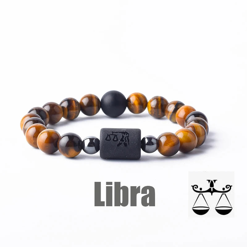✨ Zodiac Sign Bracelet Homme 12 Constellation Bangles – Adjustable Unisex Astrology Jewelry | Gemini, Virgo, Leo, Libra & More | Perfect Friendship Gift 23 8mm Beads