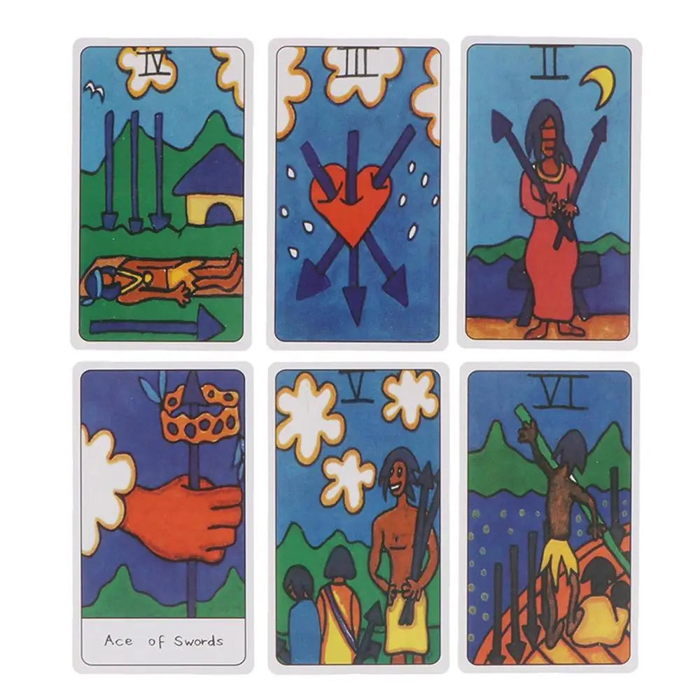🌍 Tazama African Tarot Deck – 78 Laminated Cards | Collage Art by Safara Wanjagi | Velvet Lamination with Gold Foil & Edges | Hardcover Guidebook | Legendary Ancestral Tarot