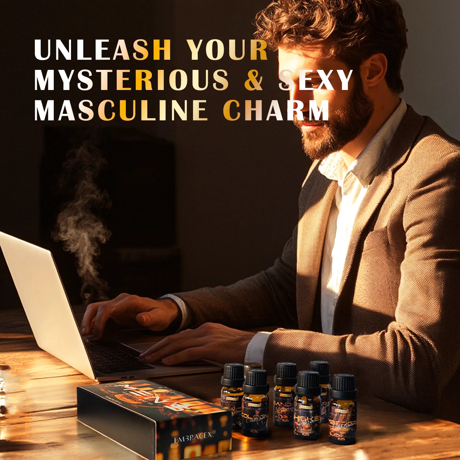 🌿 EMBRACEX 6PC/1Set Men's Essential Oils Perfume Gift Box – Premium Aromatherapy for Diffusers, Humidifiers, Candle & Soap Making﻿