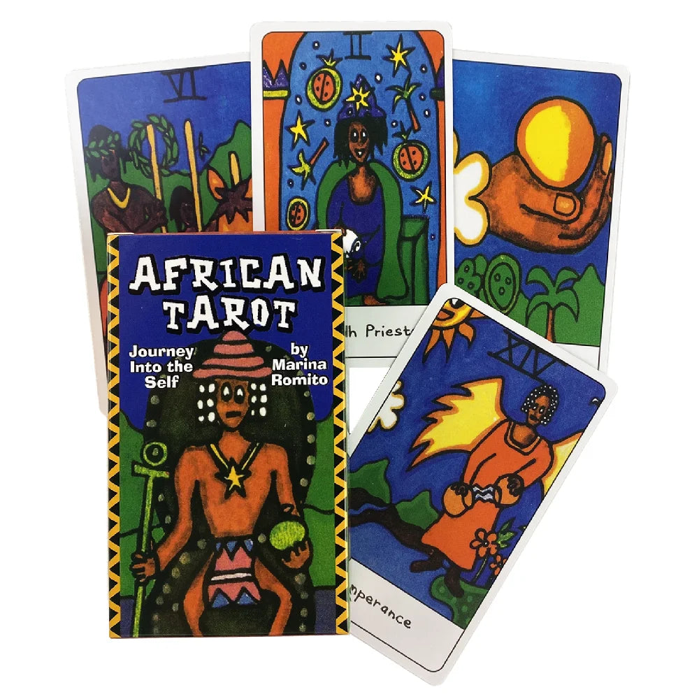 🌍 Tazama African Tarot Deck – 78 Laminated Cards | Collage Art by Safara Wanjagi | Velvet Lamination with Gold Foil & Edges | Hardcover Guidebook | Legendary Ancestral Tarot