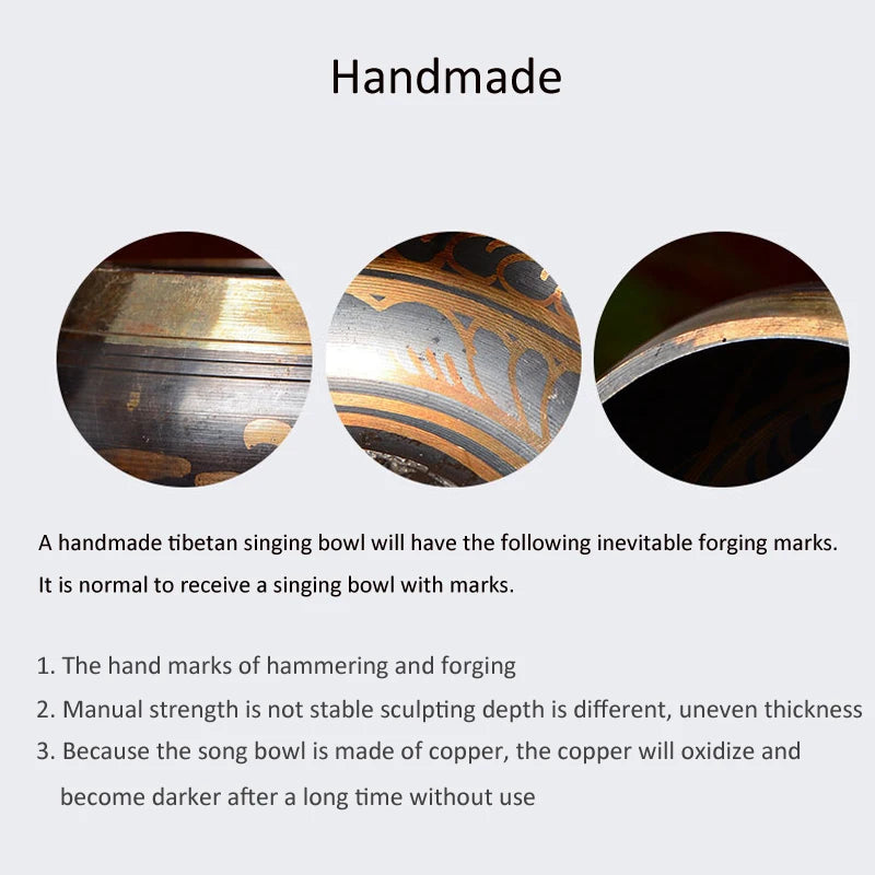 🔔 Tibetan Singing Bowl Set Sound Bowls Meditation Nepal Music Bowl Buddhism for Meditation Yoga Stress Relief Tibet Copper Bowl