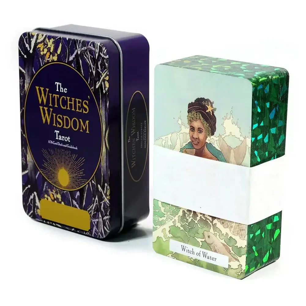 🌑 Neon Moon Tarot Deck – 78 Cards | Compact 10.3 x 6 cm | Includes Guidebook & Tin Box | Fusion of The Light Seers & Adventure Time Tarot | Family & Party Divination Game green