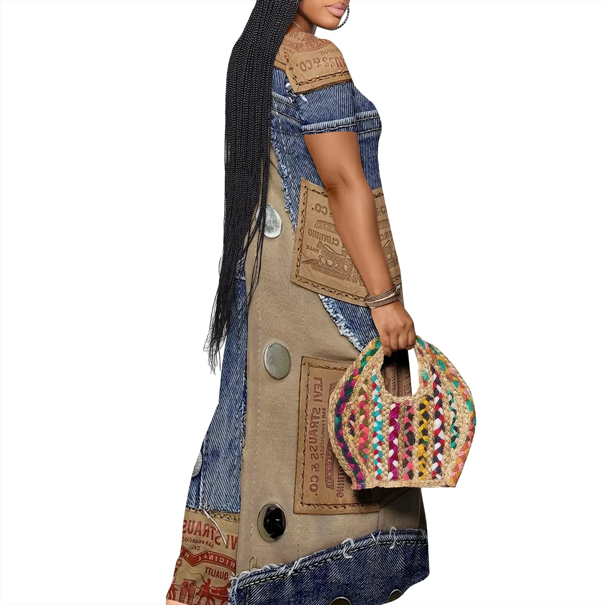 Women's Maxi Beach Dress with Pockets - Casual Summer Sundress