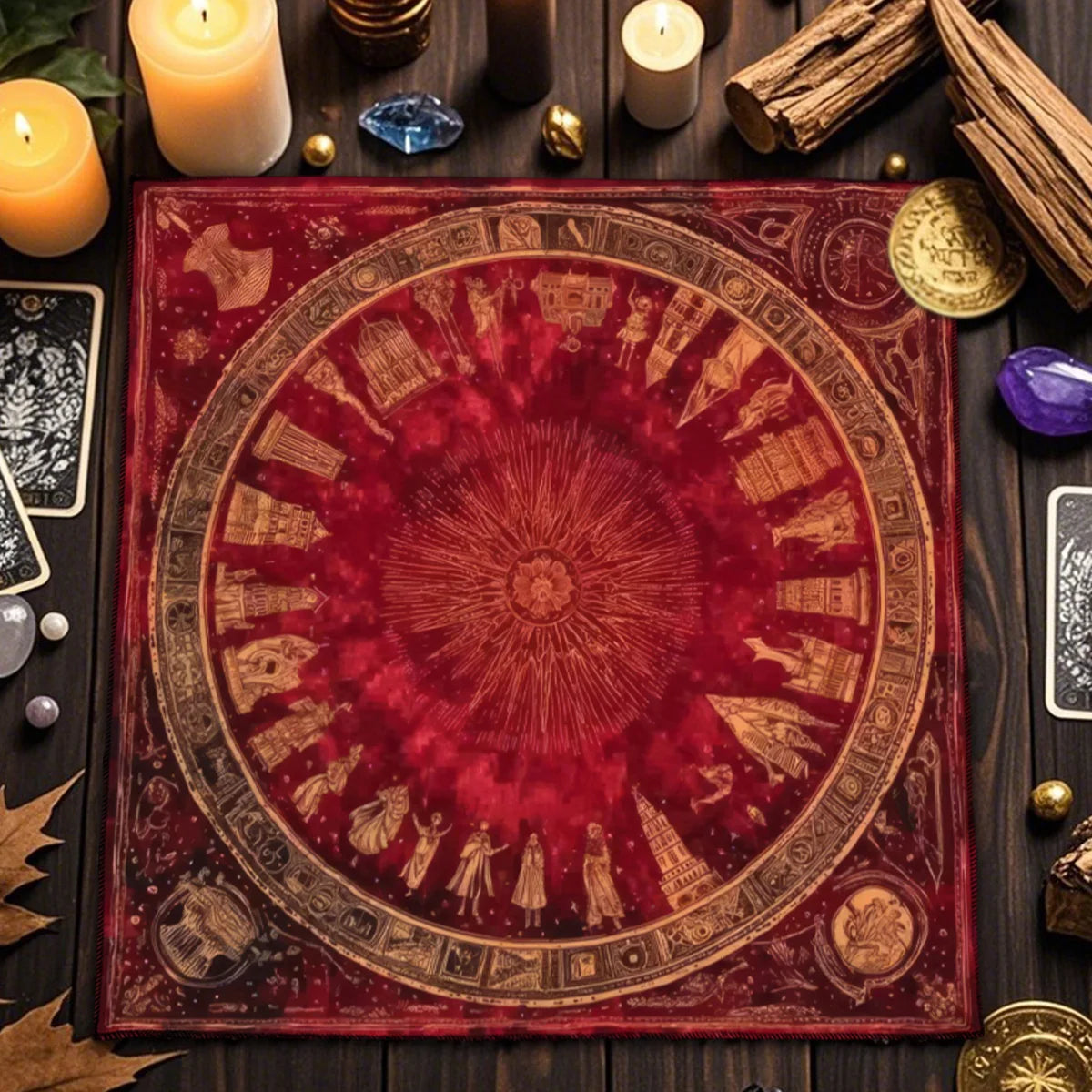 🃏 Star Map Tarot Tablecloth – Polyester Astrology Array Board Altar Cloth for Tarot Enthusiasts, Zodiac Rituals & Celestial Home Decor TLB (937)
