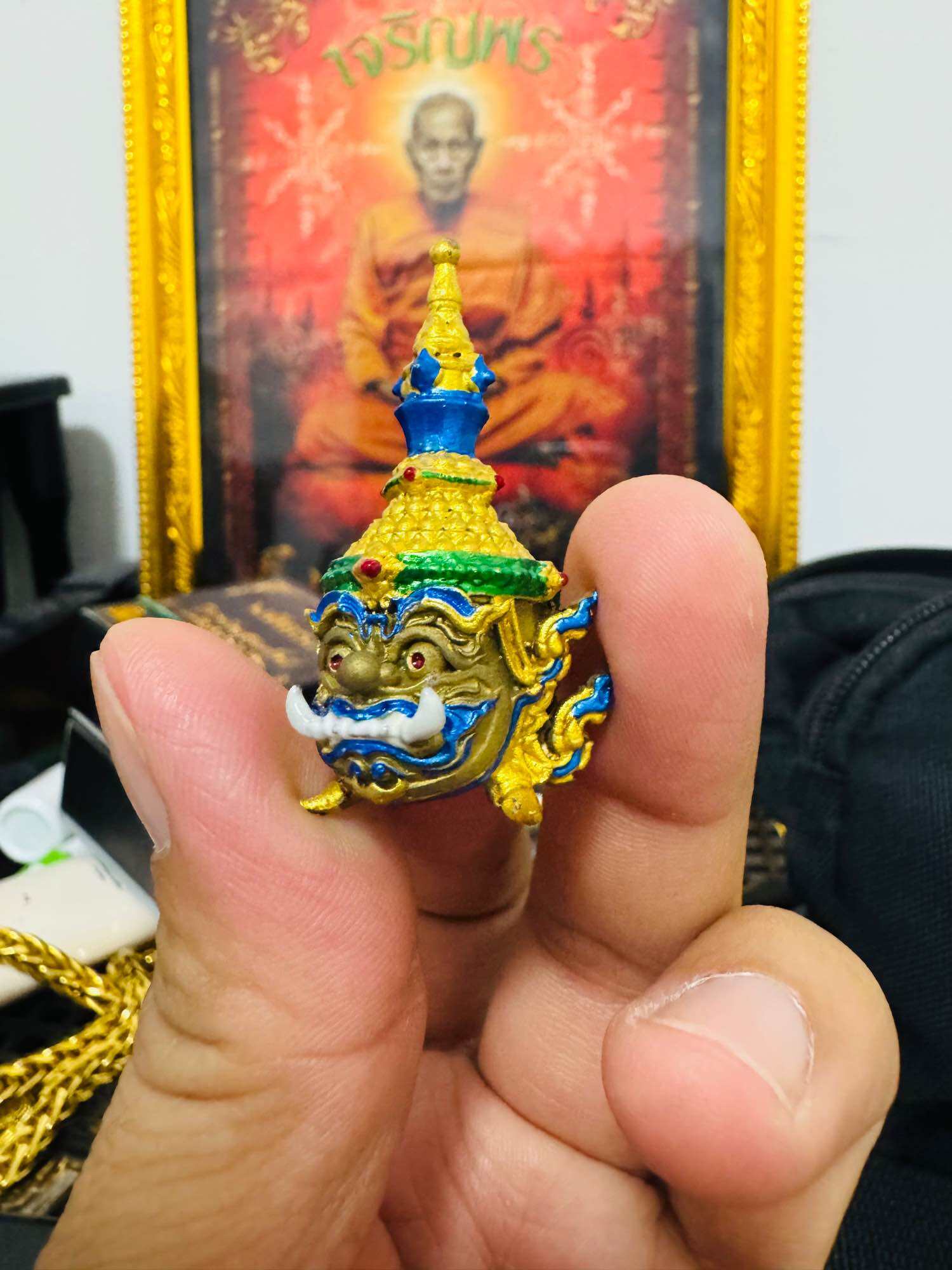 ✨ Authentic Head of Thep Kuvennoi Ariyasap﻿ by Luang Pho Phat Punyakamo, Wat Huay Duan, Nakhon Sawan – Enamel Cast Head with Clear Serial Estamp, Empowered in Multiple Ceremonies ✨