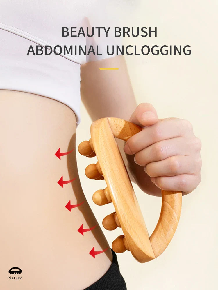 Wood Therapy Fascia Release Massage Tools – Wooden Massage Brush & Gua Sha Body Sculpting Tool for Smooth Meridians and Deep Tissue Relief﻿