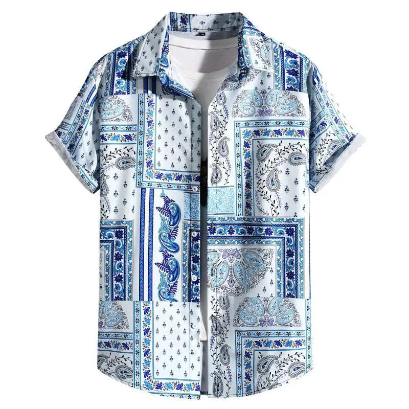 🏝️ The Harajuku-Hibiscus Y2K Masterpiece: Premium Men's Luxury Hawaiian Shirt – Retro Floral Graphic Print, Breathable Short-Sleeve Casual Top, and Signature Harajuku Oversized Silhouette CS2024AT3146
