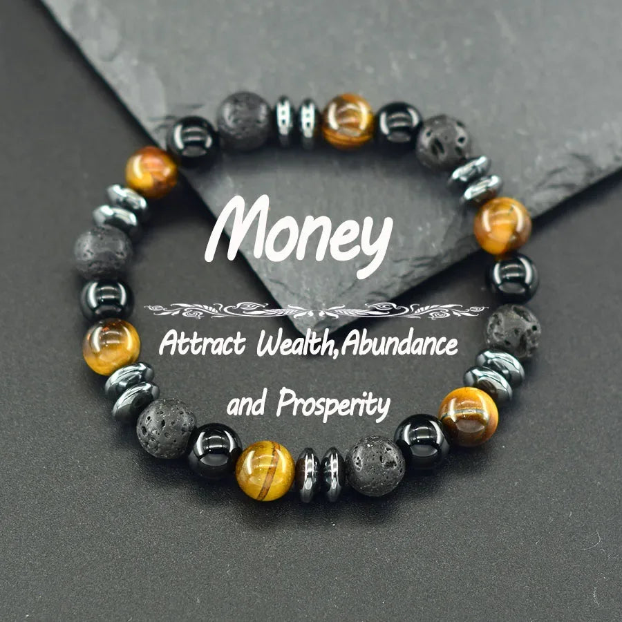✨ Genuine Natural Gold Swan Stone Bead Bracelet – Classic Volcanic Obsidian Design, Promoting Harmony & Prosperous Relationships for Men & Women 1 Yellow Tiger Eye 8 mm Beads