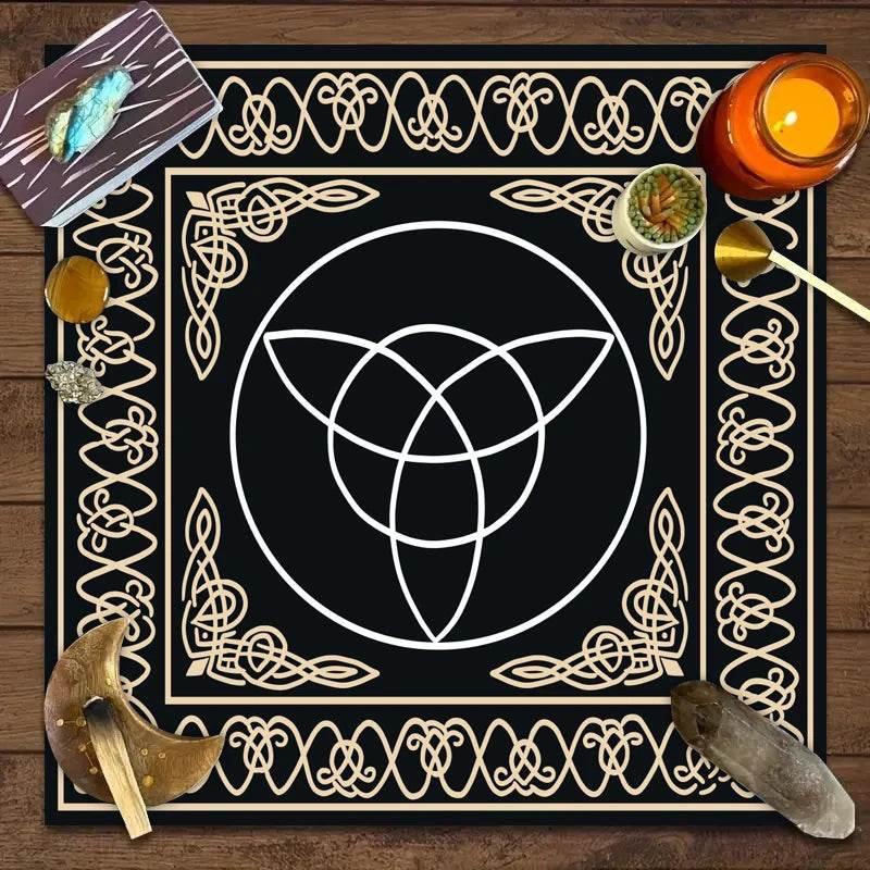 Moon Phase Tarot Card Tablecloth - Gold for Spiritual Readings and Rituals JP186