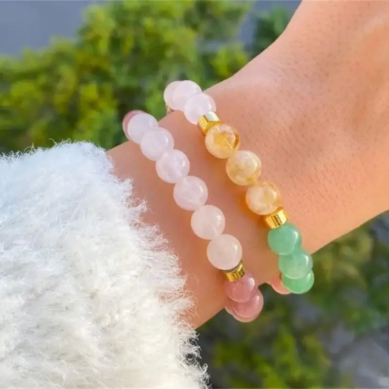 ✨ Good Luck Bracelets for Women – Real Natural Stone Citrine, Tiger Eye & Amethyst – Luxury Original Jewelry Gift for Girlfriend, Mom