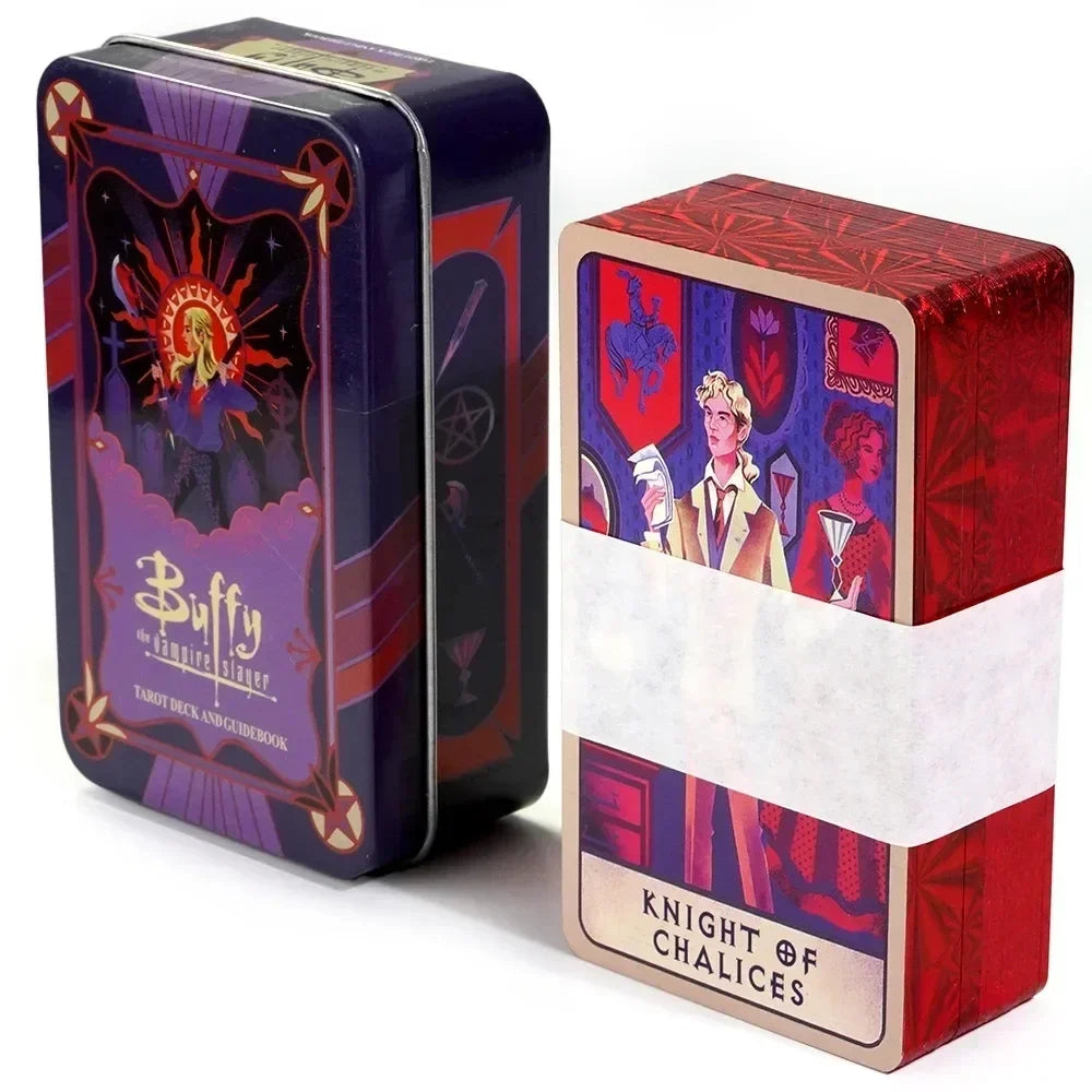 Wondering Spirit Tarot Deck – 78 Gold-Edged Cards in Durable Tin Box PURPLE