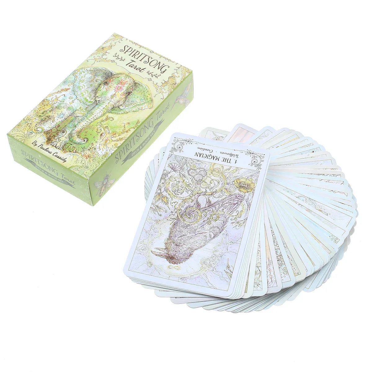 Spiritsong Tarot – 78-Card Deck with 108-Page Guidebook for Mystical Guidance, Divination & Family Party Board Games
