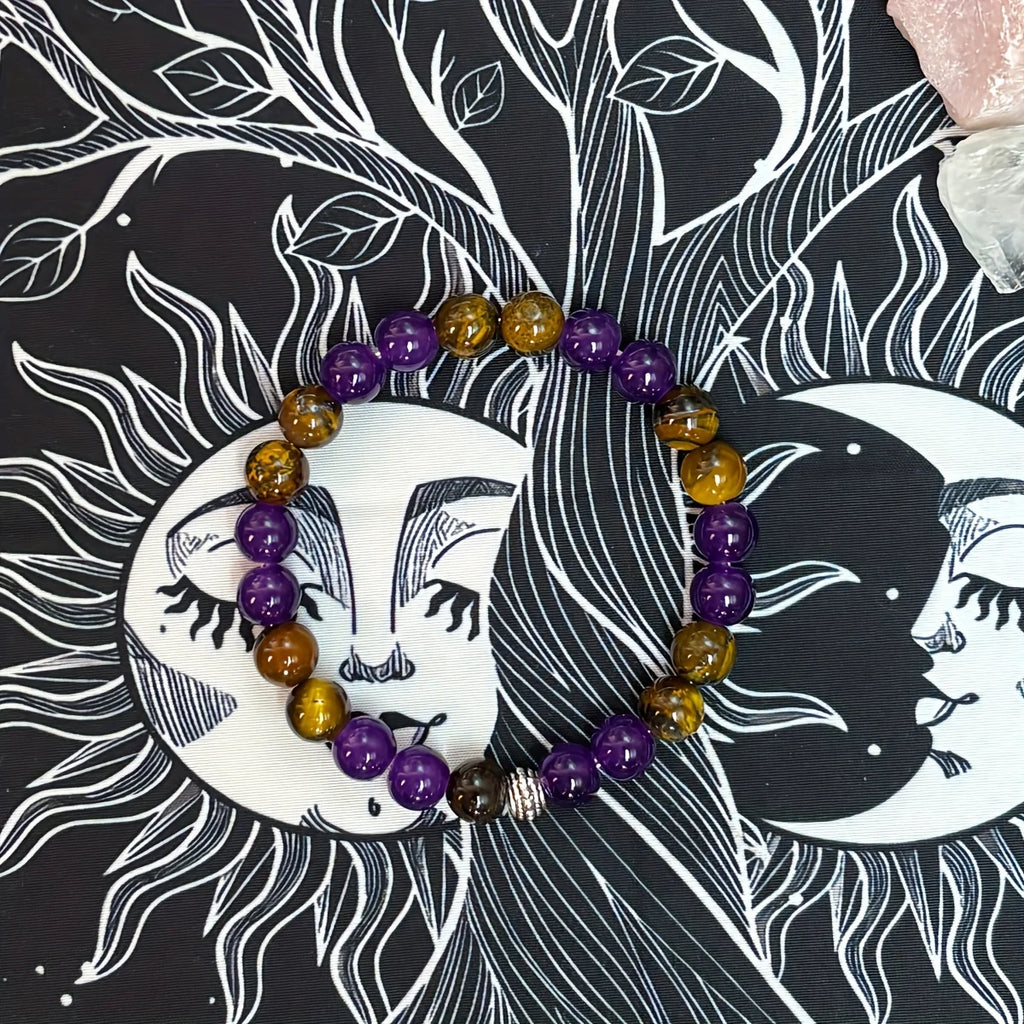 ✨ Peace of Mind Bracelet – 8mm Natural Tiger Eye Stone Handmade Beaded Jewelry – Balanced Mind Accessory