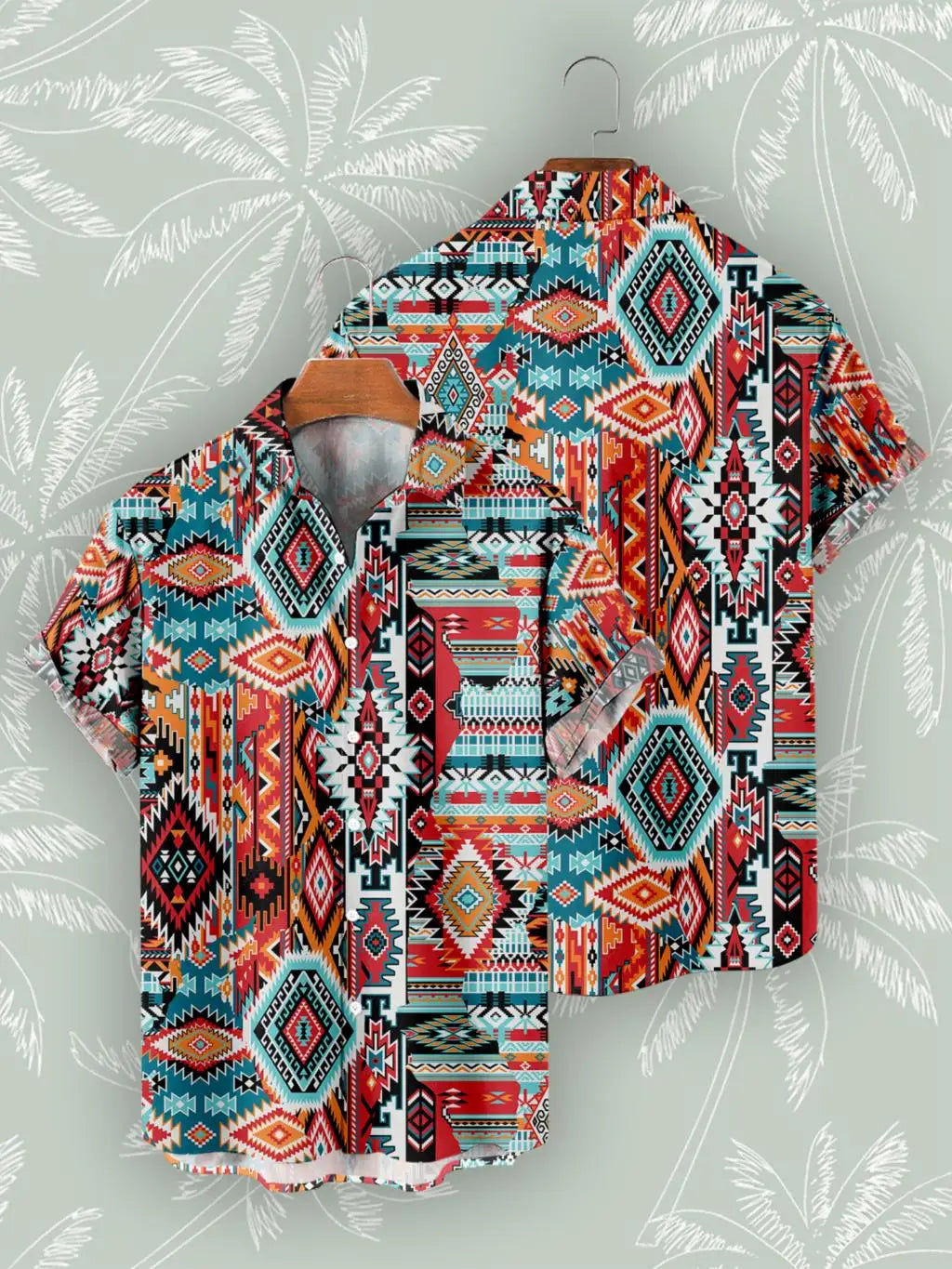 🌍 The Bohemian African Tribe 3D Masterpiece: Premium Men's Retro Short-Sleeve Shirt – High-Definition Tribal Graphic Print, Breathable Summer Beach Fabric, and Sophisticated Oversized Social Silhouette