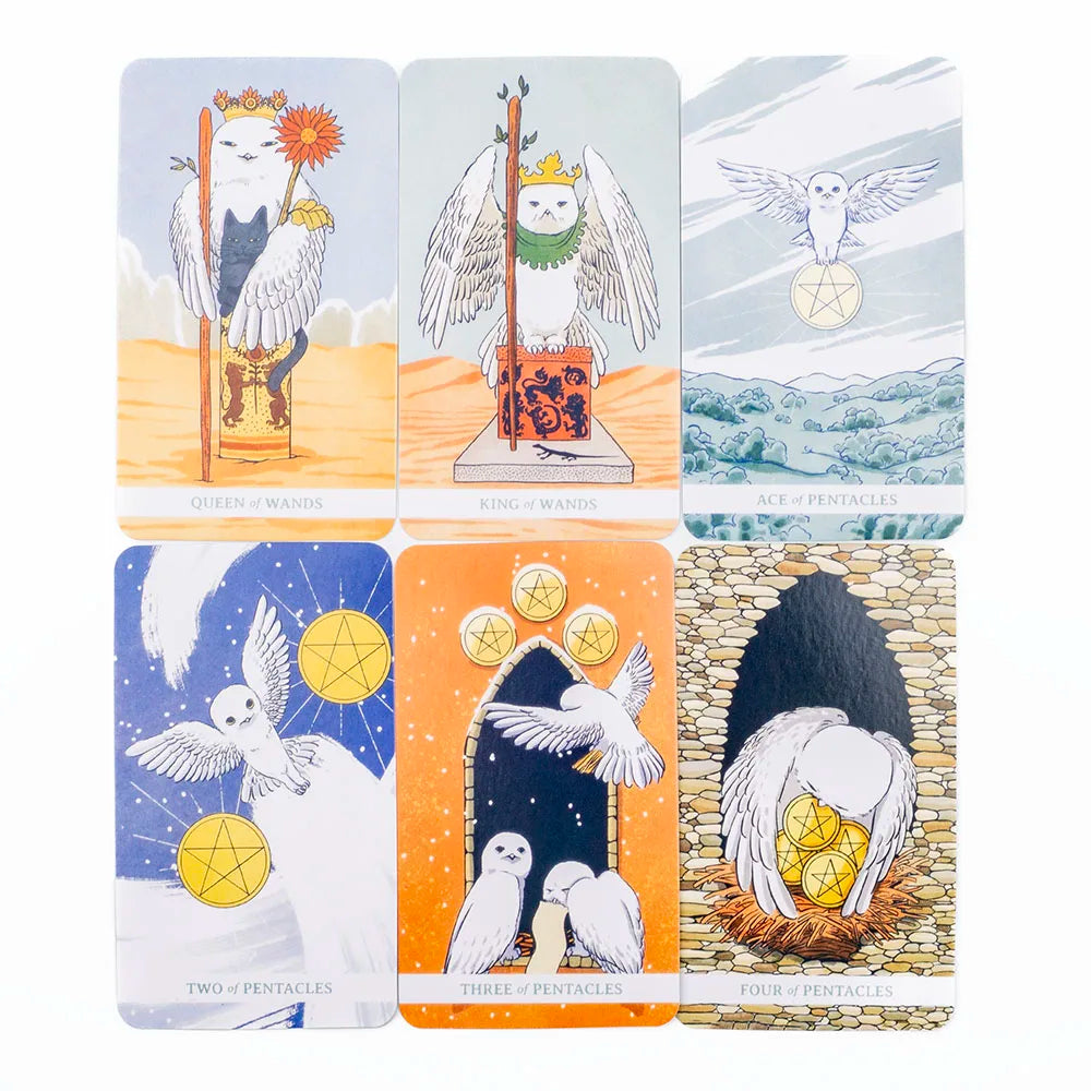 🦉 White Winny Tarot – 80-Card Fortune Telling & Divination Deck with PDF Guidebook for Intuitive Readings, Self-Discovery & Party Board Game