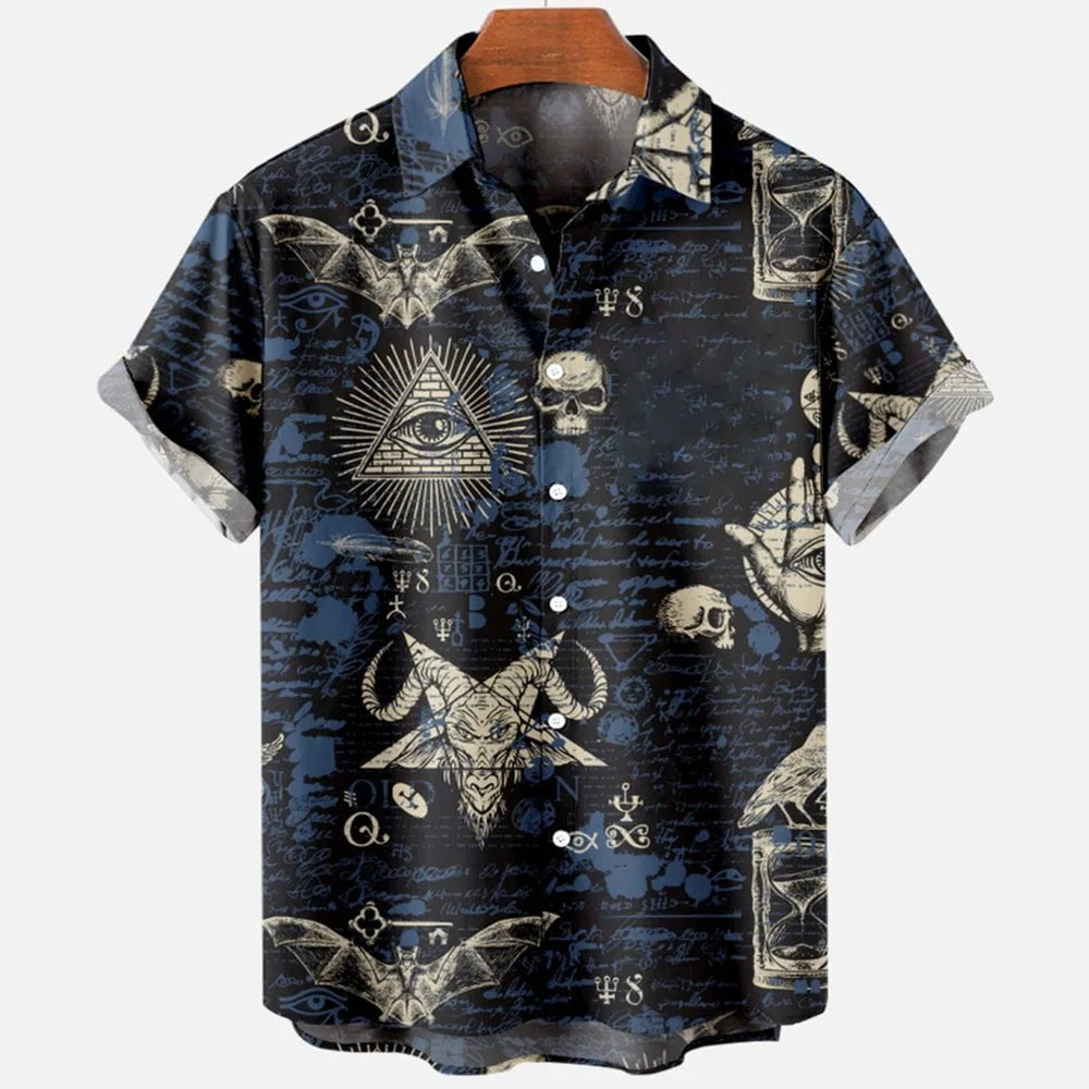 👹 The Demonic Abyss: Premium Men’s Horror 3D Printed Hawaiian Shirt – High-Definition Surreal Devil Graphic, Ultra-Breathable Performance Fabric, and Sophisticated Urban-Gothic Loose Fit Short-Sleeve Summer Button-Down (S-5XL) CS2024AQ698