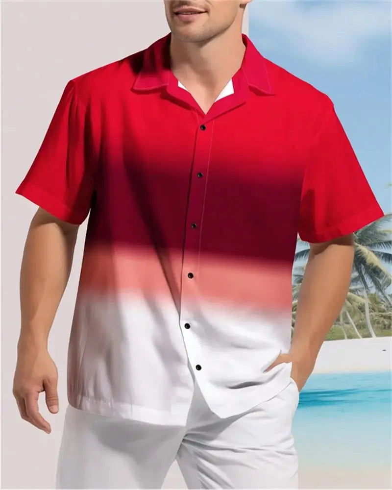 🎨 The Geometric 3D Block Masterpiece: Premium Men's Color-Block Hawaiian Shirt – High-Definition Digital Print, Breathable Short-Sleeve Button-Down, and Inclusive Oversized Silhouette (Up to 5XL) CS2024AQ2697