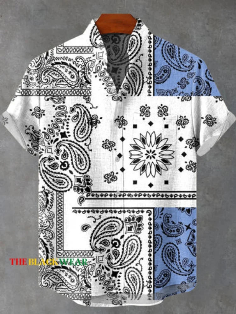 🌍 The Ancestral Totem Heritage Edition: Premium Men’s Retro African Tribal Shirt – High-Definition Digital Print, Breathable Organic Cotton-Linen Blend, and Sophisticated Street-Trend Button-Down SFQQQD1132