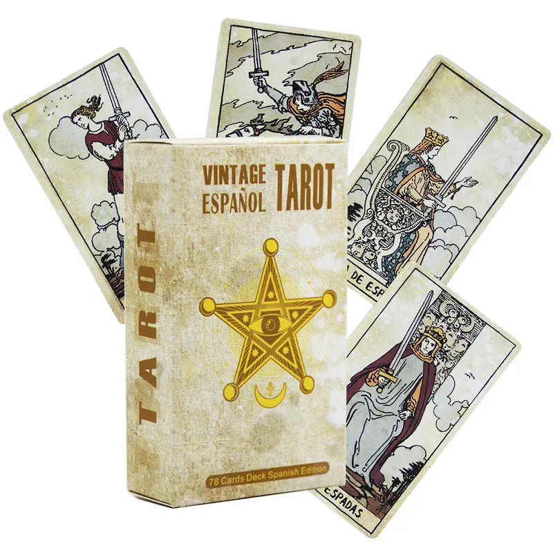 🎴 Tarot Cards Spanish Vintage Tarot Deck Spanish Edition 78pcs﻿ | Suitable for Beginners & Enthusiasts | Birthday Gift & Party Game