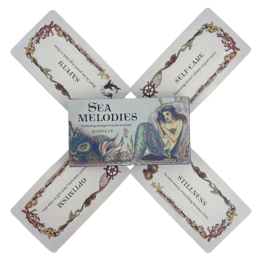 Sea Melodies Oracle Cards – 40-Card Deck "Message From The Mermaids" English Visions Divination Edition for Board & Party Games
