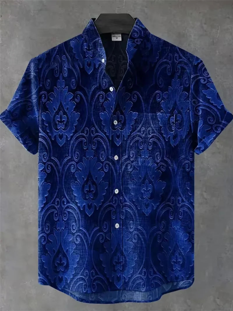 🌊 The Deep-Sea Medusa Edition: Premium Men’s 3D Jellyfish Linen Shirt – High-Definition Surrealist Graphic Print, Breathable Organic Cotton-Linen Blend, and Sophisticated Modern-Fit Holiday Button-Down OE763