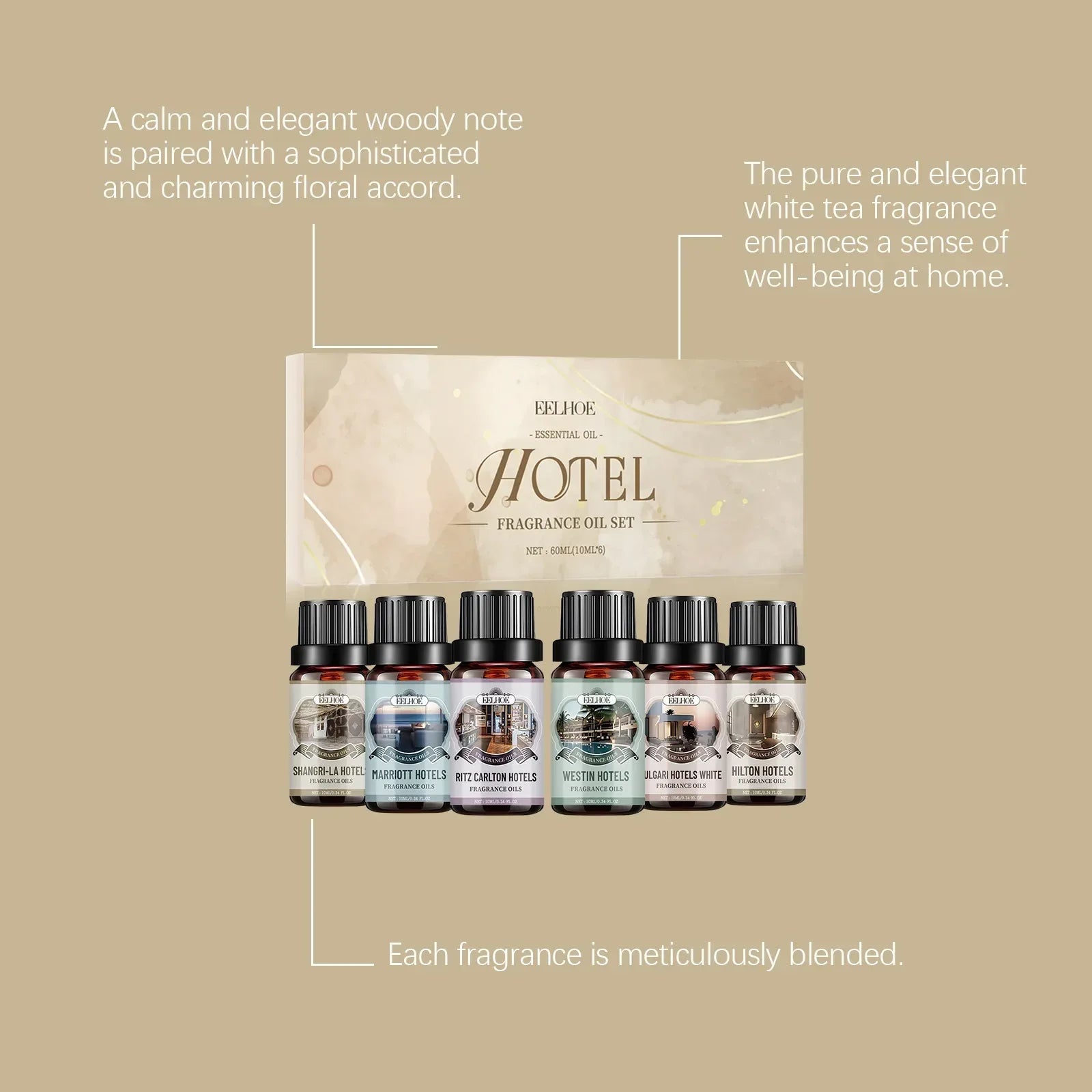 🌿 6 Flavor Essential Oils Set - 10ml Natural Aromatherapy for Diffusers, Humidifiers, and Home Wellness