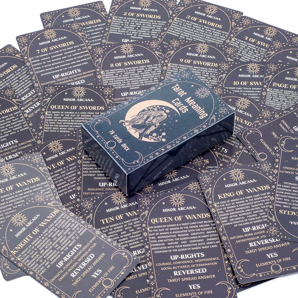 Meaning Tarot Cards Fortune Telling Divination Cards English Version 78 Card Deck Beginner Learning Deck for Board Playing Games