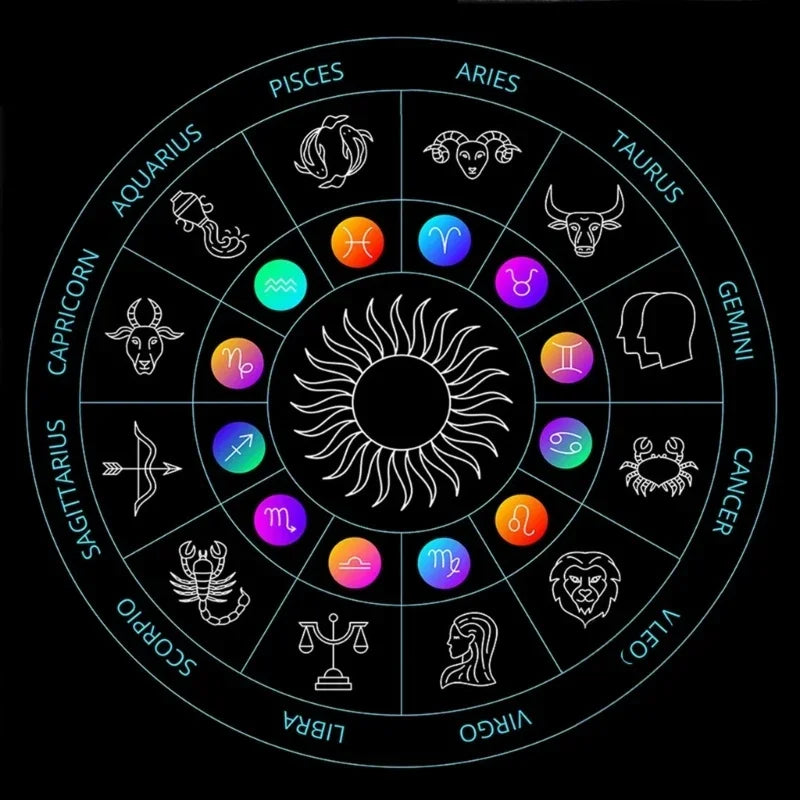 🔥MoonPhases Tarot Card Tablecloth | Astrological Divination Altar Cloth – Mystical Tapestry for Tarot and Spiritual Practice