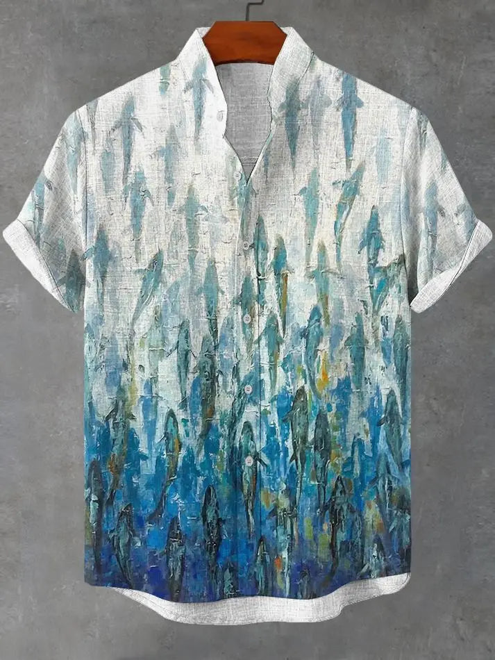 ✨ Coastal Life 3D Panoramic Graphic Shirt: Men’s Ultra-Relaxed Loose Fit Hawaiian Top with High-Definition Seaside Print & Breathable Vacation Fabric (2026 Edition)