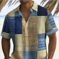 🎨 The Geometric 3D Block Masterpiece: Premium Men's Color-Block Hawaiian Shirt – High-Definition Digital Print, Breathable Short-Sleeve Button-Down, and Inclusive Oversized Silhouette (Up to 5XL) CS2024AQ2693