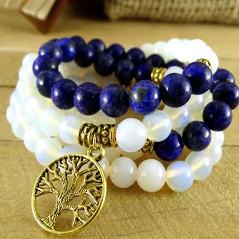 ✨ Turquoise & Onyx Mala Yoga Wrap Bracelet – 108 Prayer Beads Meditation Necklace for Spiritual Focus and Calm A4