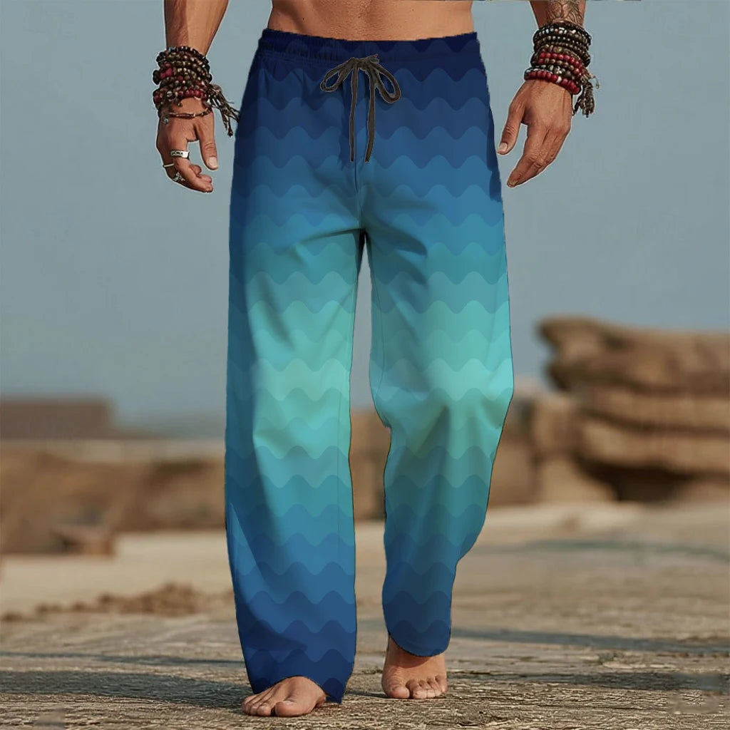 📐 The Geometric Kinetic: Premium Men’s 3D Printed Summer Trousers – High-Definition Optical Geometric Graphic, Breathable Ultra-Light Performance Fabric, and Sophisticated Mid-Waist Elastic Relaxed Fit Holiday Pants SJZHN20251911T