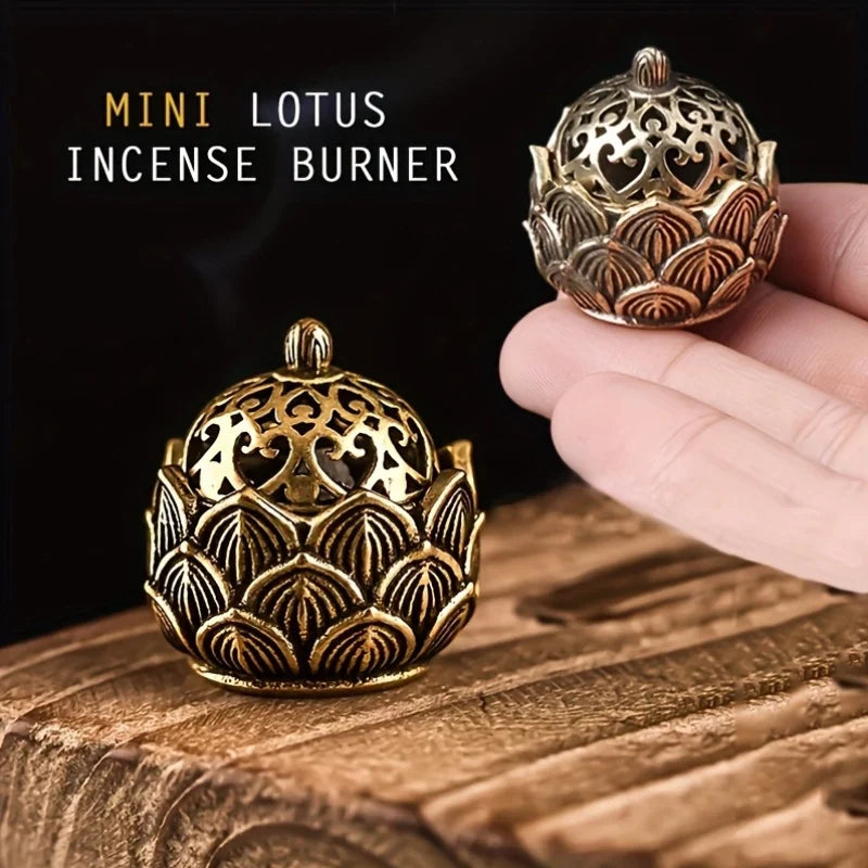 🌸 Mini Lotus Incense Holder – Small Cone Burner | Asian Style Zen Decor & Serene Gift | Free Shipping