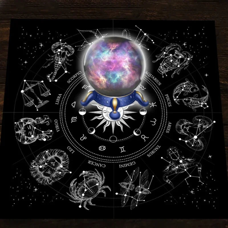 🎲 Square Shape Pendulum Divination Altar Tablecloth | Tarot Pad & Rune Table Cloth – Astrology Oracle Board Game Mat