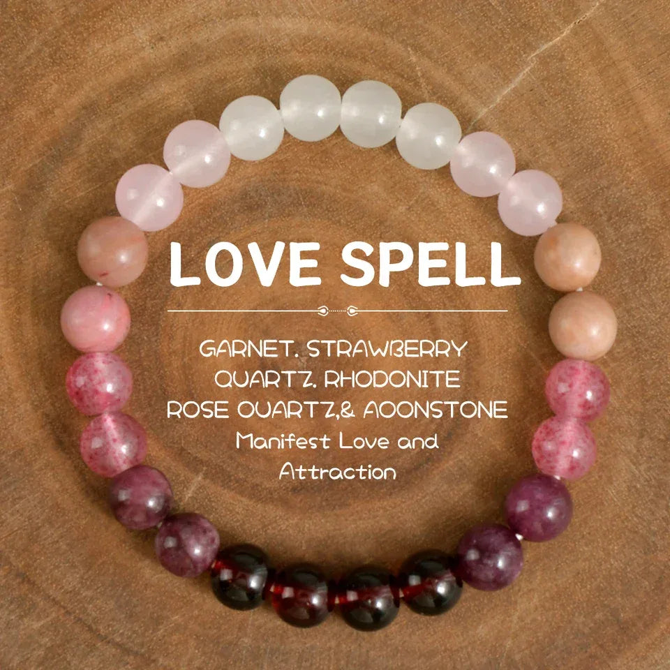 ✨ Pink Amethyst Cubic Self-Love Bracelet – Beautiful Handmade Natural Stone Beaded Bangles – Perfect Couple Love Gifts