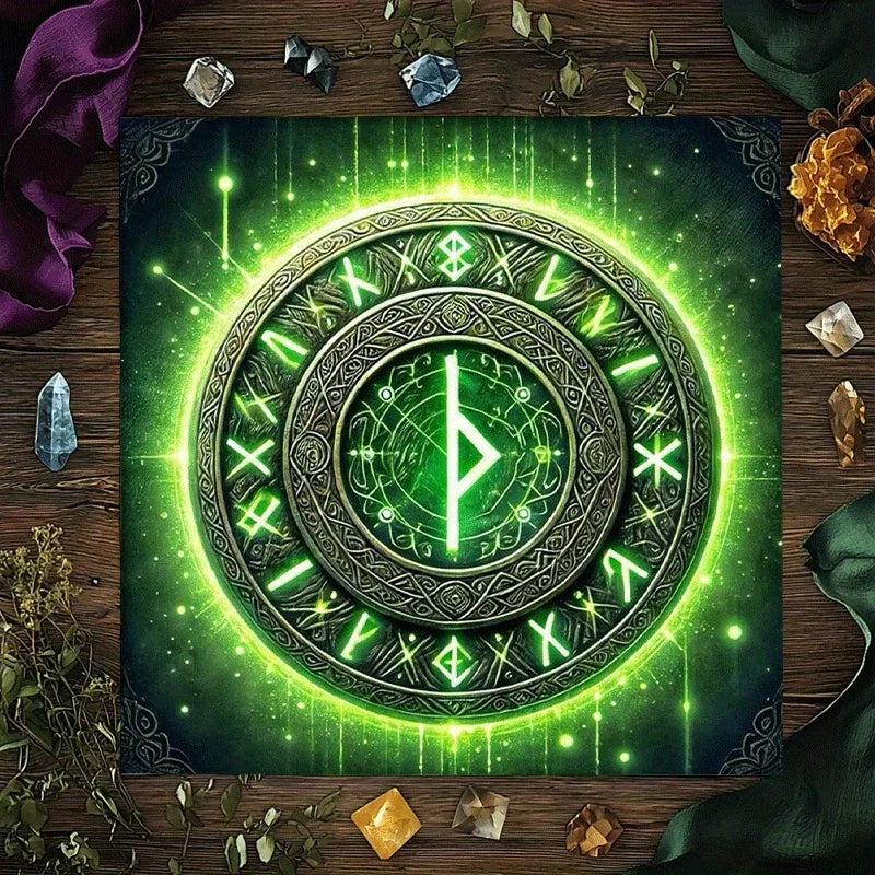 🃏 VIKAMA Mystic Rune Aura Tarot Tablecloth – Astrology-Themed Altar Cloth & Event Placemat for Tarot Readings and Desktop Decoration