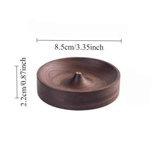 🌿 Solid Wood Incense Burner – Handmade Round Tray for Tea Ceremony & Agarwood Use | Elegant Aromatherapy Holder | Free Shipping