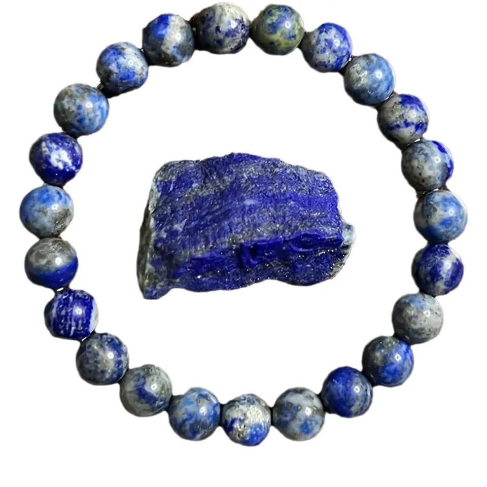 ✨ Unisex Lapis Lazuli Bracelet – 8mm Natural Stone Jewelry – Perfect Everyday Gift for Balance and Wisdom