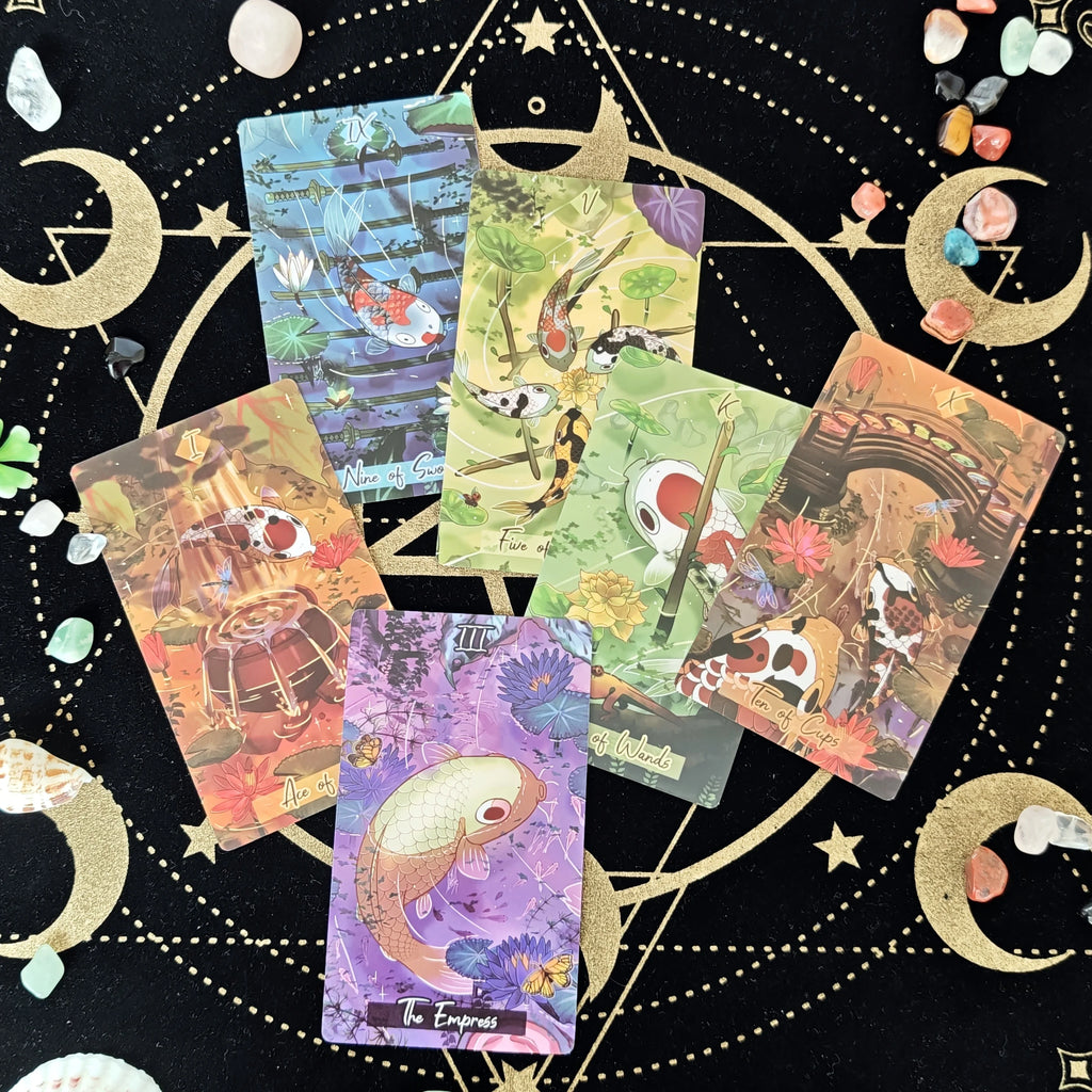 Nishikigoi Tarot Deck – Exquisite 79-Card Set Featuring Various Types of Japanese Koi Fish, Cultural Richness & Intuitive Symbolism