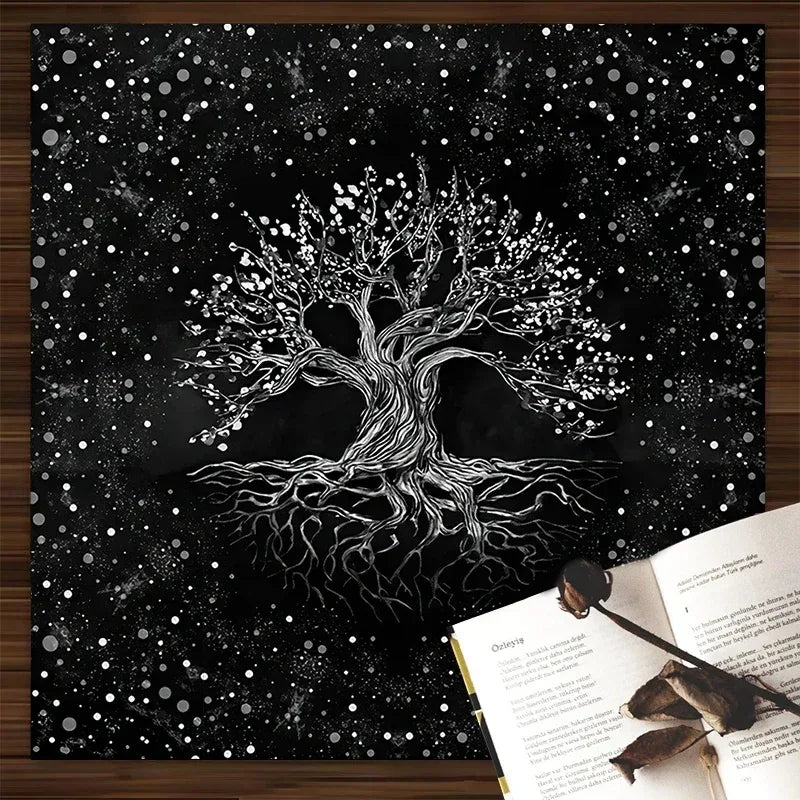 🌳 Tree of Life Tarot Card Tablecloth | Pagan Altar Cloth for Witchcraft, Astrology & Oracle – Home Decor and Pendulum Mat 1