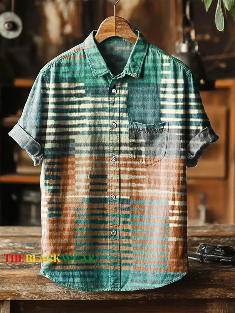 🐙 The Vintage Cephalopod: Premium Men’s Hawaiian Linen Shirt – High-Definition Retro Octopus Graphic Print, Breathable Organic Cotton-Linen Blend, and Sophisticated Loose-Fit Holiday Button-Down HO453
