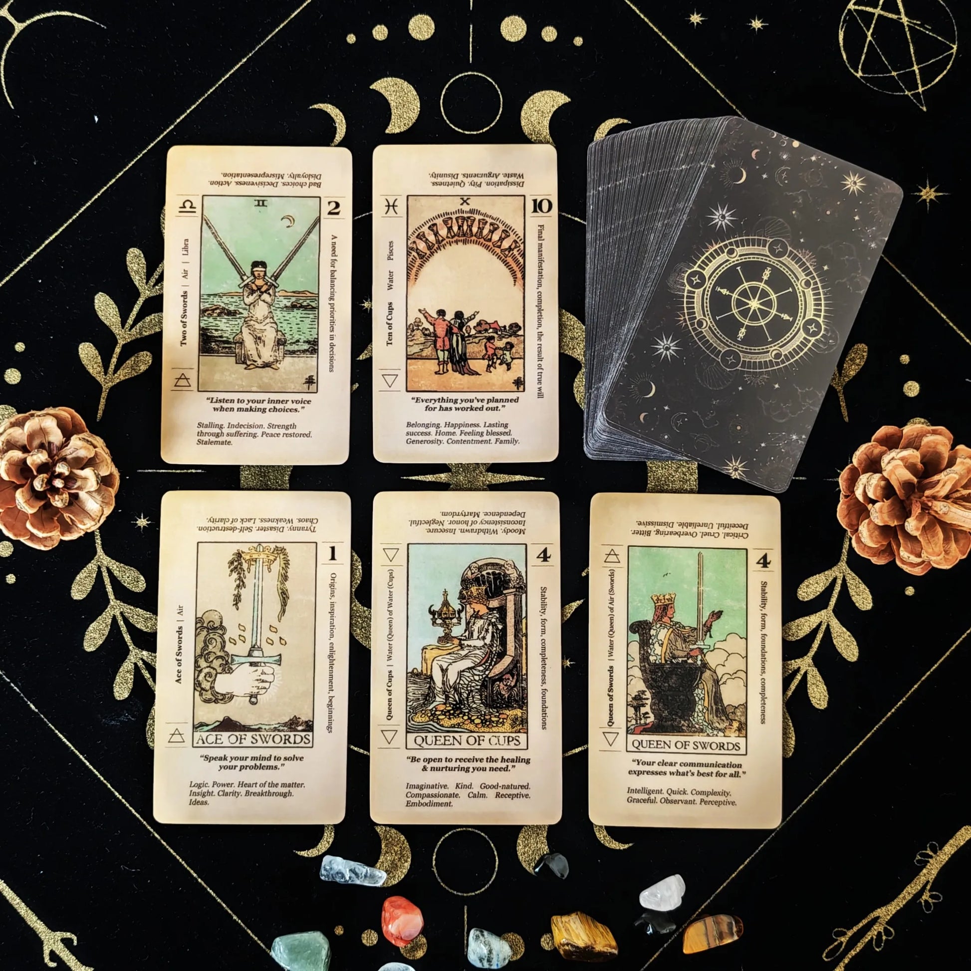 🔥Beginner Tarot Deck with Keywords & Meanings | Antiqued 78-Card Set Including Reversed Cards Guide
