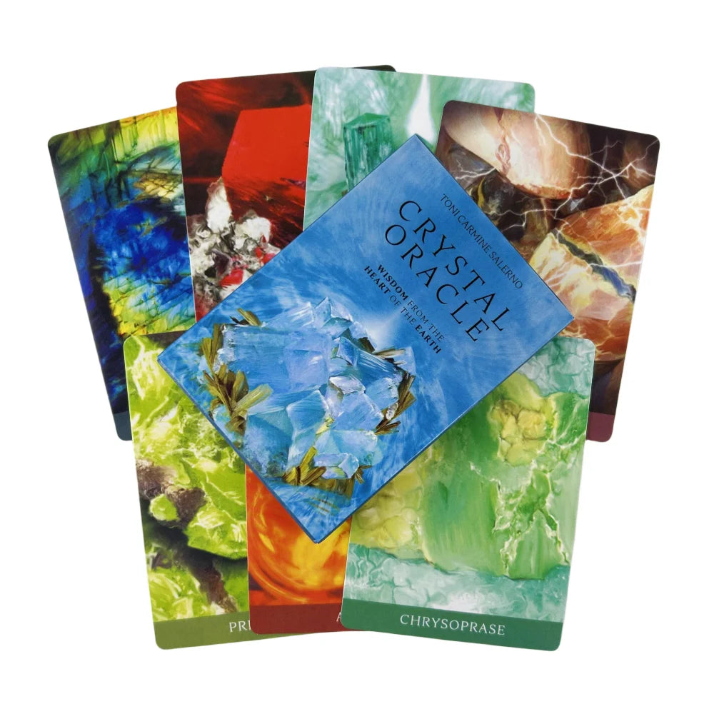 Crystal Oracle Cards – 44 2nd Edition Full-Color Deck with 84-Page Guidebook for Spiritual Healing and Divination TS233