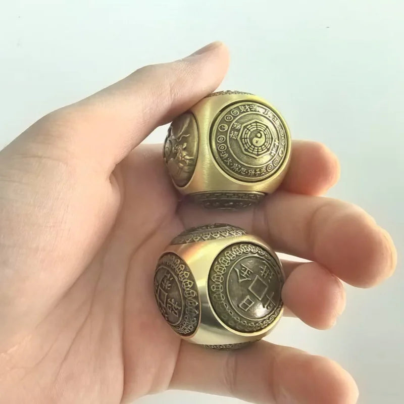 Six-Faced Chinese Lucky Coin Spinner – Rotating Fidget Toy for Stress Relief, Anxiety Reduction, and Focus Enhancement