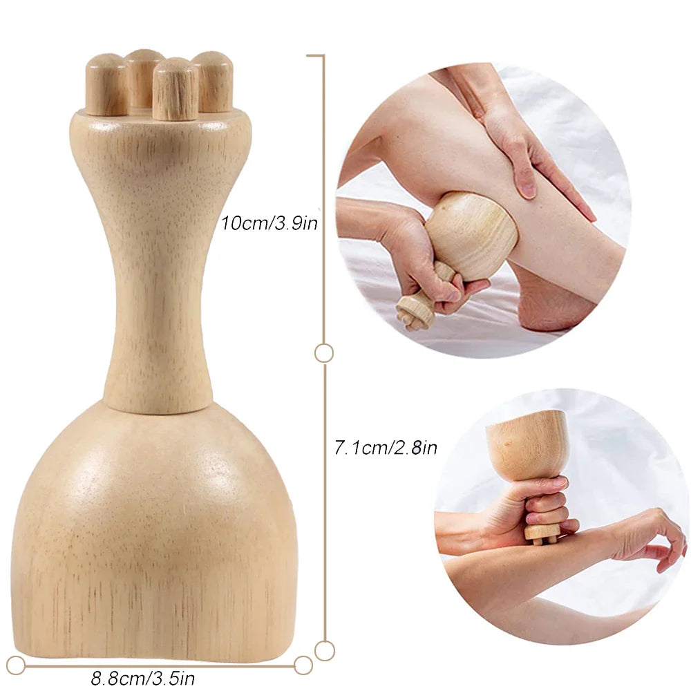 Wooden Handheld Massage Cup – Swedish Wood Therapy Cup for Lymphatic Drainage, Body Sculpting & Anti-Cellulite Gua Sha﻿ 2